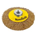 Щітка конусна гофр. латунь /100 мм/ NOVO TOOLS