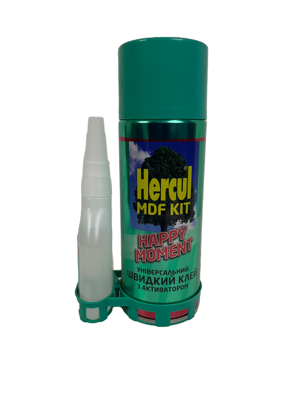 Супер клей з активатором MDF KIT HERCUL 200 мл+50 г двокомпонентний