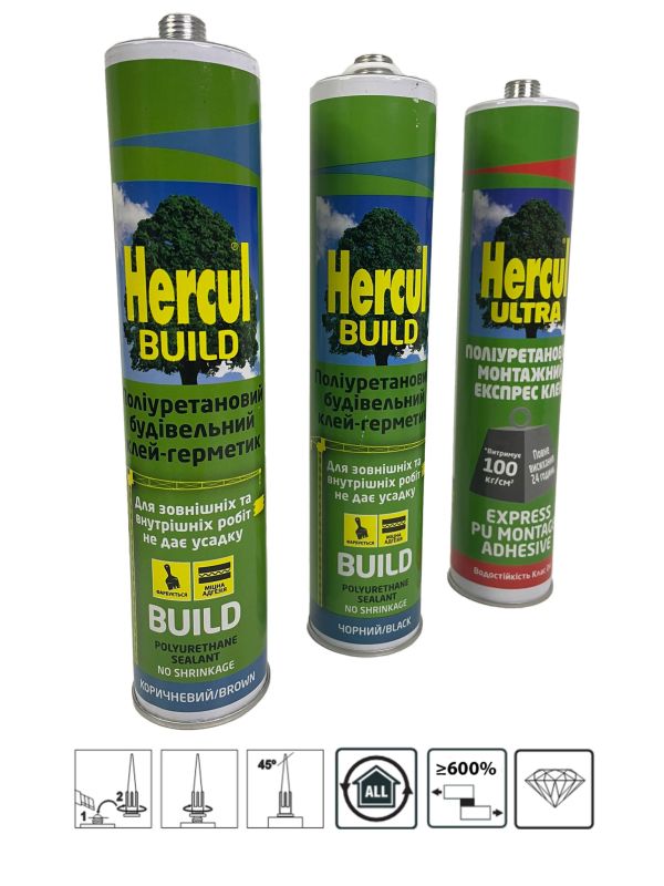 Клей-герметик строительный HERCUL HIGH TACK 290 мл