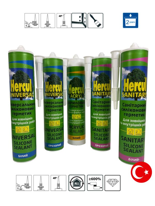 Герметик силиконовый HERCUL UNIVERSAL прозрачный 280 мл